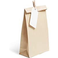 Plantvibes 24 Bolsas de papel kraft marrón hermosas- Bolsa para regalos con tarjetas y pinzas de madera ideal para bodas…